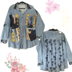 Blusa Denim Patchwork Artesanal