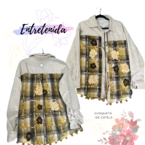 Chaqueta de Cotele Beige con Detalles Artesanales