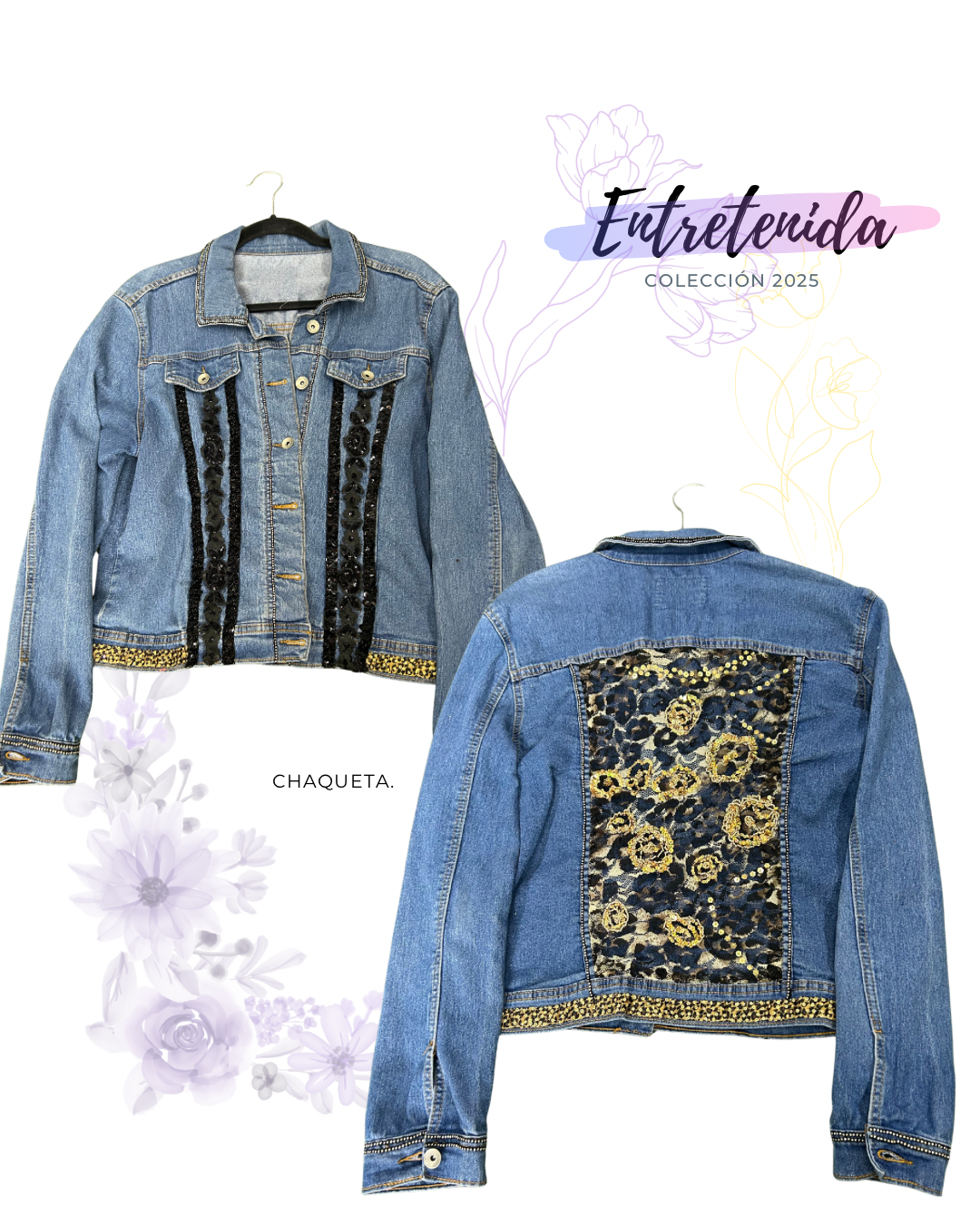 Chaqueta Denim Animal Print Edición Exclusiva M