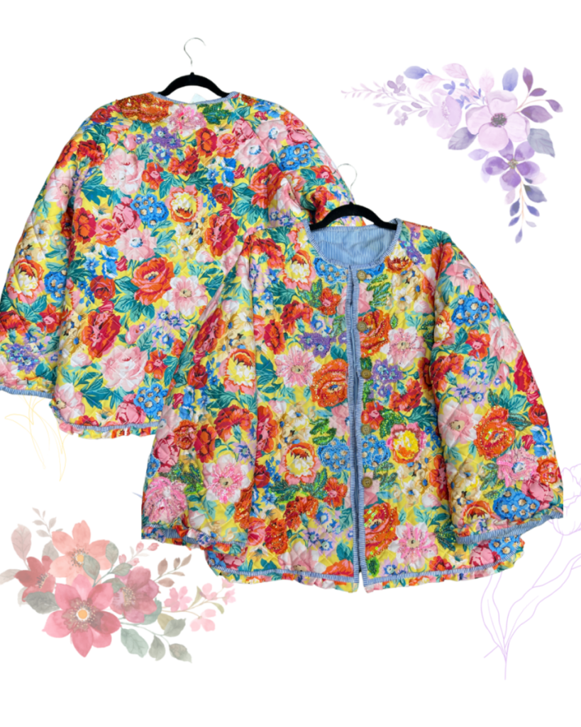 Chaqueta Acolchada Floral talla M – Pieza Única